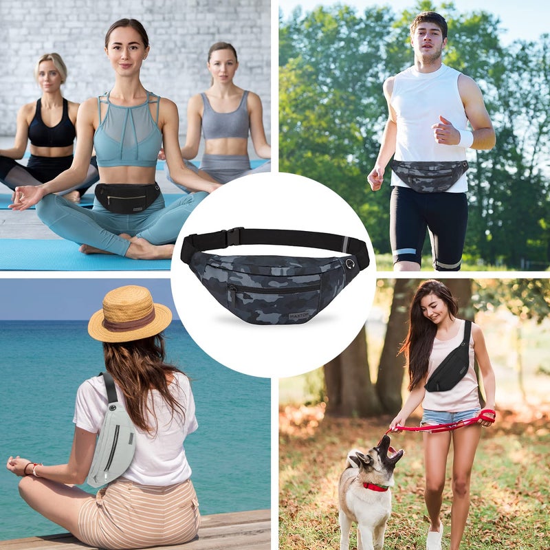 Maxtop Small Crossbody Belt Bags Shoulder Fanny Pack with 4-Zipper Pockets Gifts for Enjoy Sports Festival Workout Traveling Running Casual Hands-Free Wallets Waist Pack Crossbody Bag Carrying All Phones - Image 5